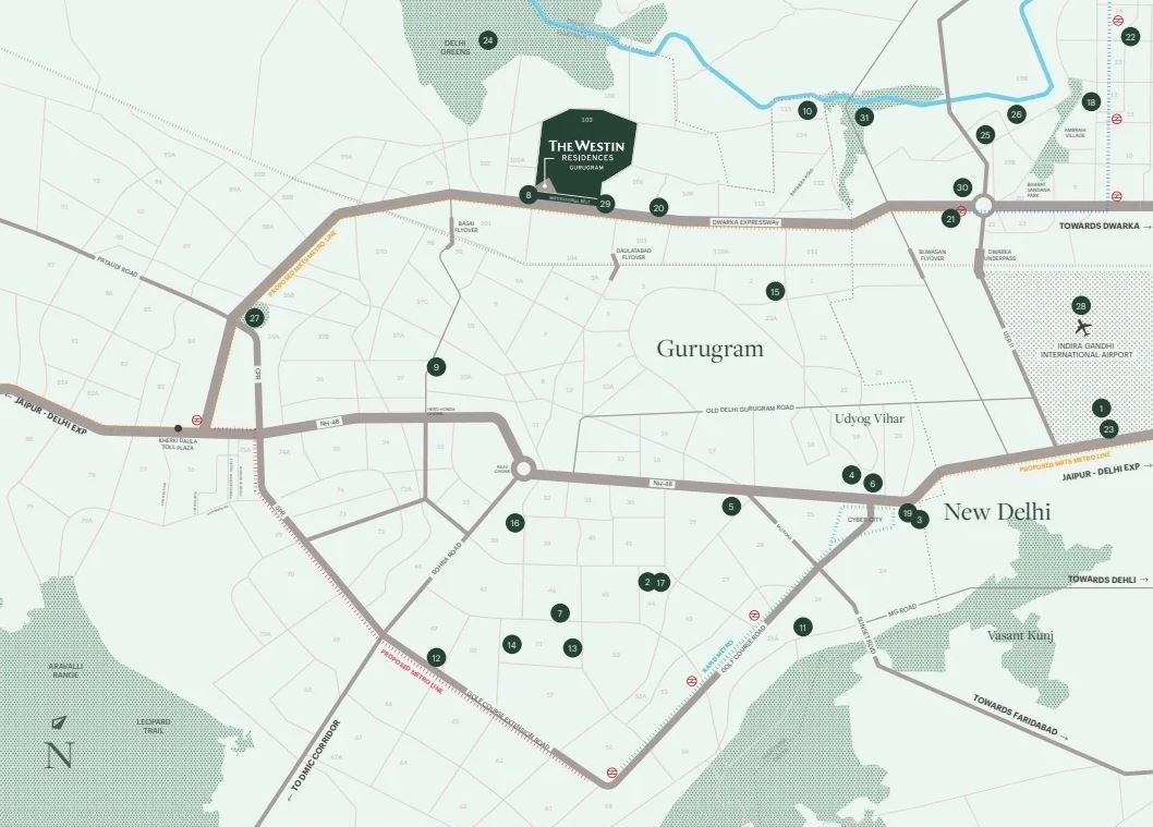 Whiteland Westin Residences location map